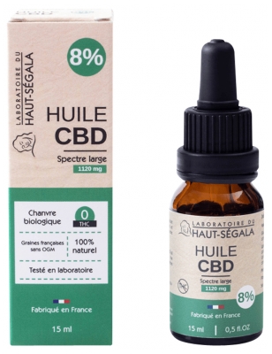 Laboratoire du Haut-Ségala Huile CBD Spectre Large 8% Naturelle 15 ml