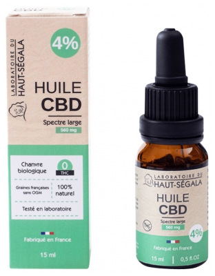 Laboratoire du Haut-Ségala Huile CBD Spectre Large 4% Naturelle 15 ml