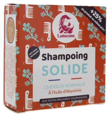 Lamazuna Shampoing Solide Cheveux Normaux à l'Huile d'Abyssinie 70 g
