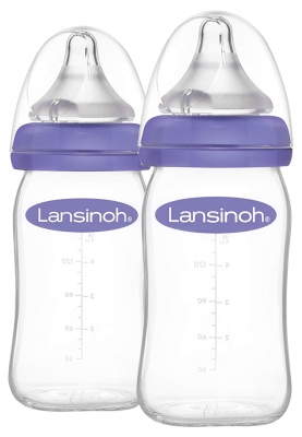 Lansinoh Natural Wave 2 Biberons Débit Lent 160 ml