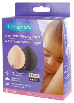 Lansinoh 8 Coussinets d'Allaitement Lavables Couleurs