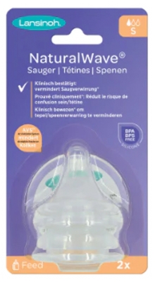 Lansinoh Natural Wave 2 Tétines Débit Lent