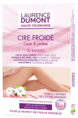 Laurence Dumont Institut Haute Tolérance Bandes de Cire Froide Corps & Jambes 20 Bandes