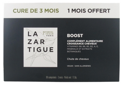 Lazartigue Boost Croissance Cheveux Lot de 3 x 30 Comprimés