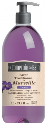 Le Comptoir du Bain Savon Traditionnel de Marseille Violette 1 L