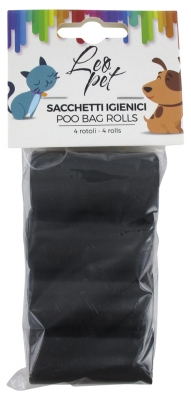 Leopet Sacs Ramasse-Crottes Noirs Lot de 4 x 20 Pièces