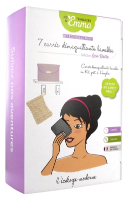 Les Tendances d'Emma Collection Eco Belle Kit Trousse Carrés Démaquillants Lavables Colorés