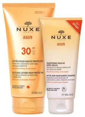 [NgRT011uyRT0027145] Sun Lait Fondant SFP30 + Shampoing Douche Nuxe