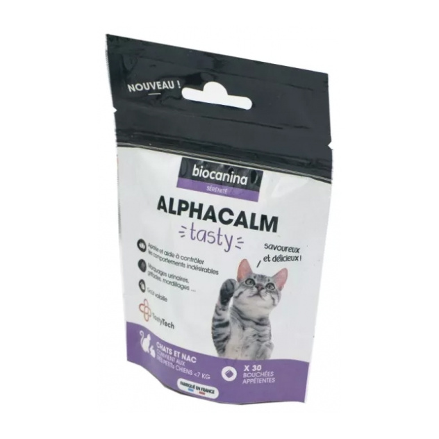[NgRT011uyRT0003663] Alphacalm Tasty Chats - NAC - Très Petits Chiens 30 Bouchées Appétentes Biocanina