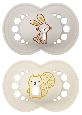 MAM Original 2 Sucettes Anatomiques Silicone Couleurs de la Nature 18 Mois et +