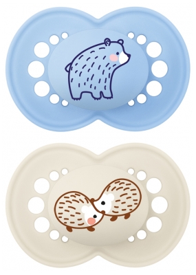 MAM Original 2 Sucettes Anatomiques Silicone Couleurs de la Nature 18 Mois et +