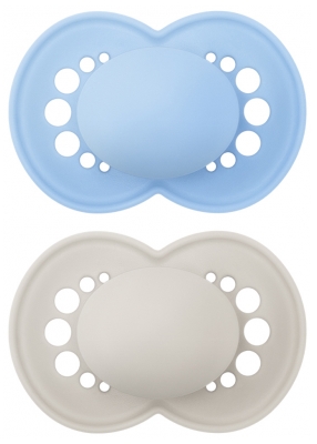 MAM Original 2 Sucettes Anatomiques Silicone Couleurs Unis 6 Mois et +