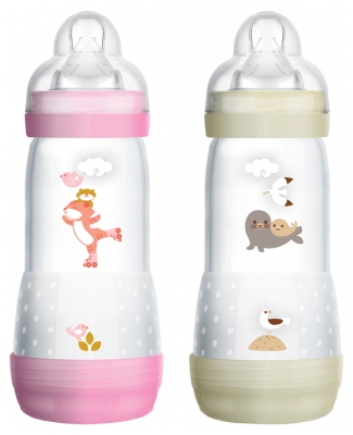 MAM Easy Start 2 Biberons Anti-Colique 320 ml 4 Mois + Débit 3