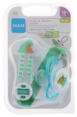 MAM Sucette Perfect & Attache-Sucette Silicone 18 Mois et +
