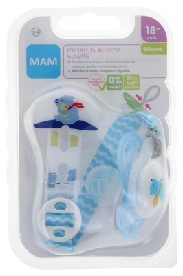 MAM Sucette Perfect & Attache-Sucette Silicone 18 Mois et +