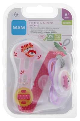 MAM Sucette Perfect & Attache-Sucette Silicone 6 Mois et +