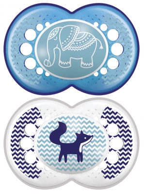MAM 2 Sucettes Anatomiques Silicone Décor Animaux 18 Mois et +