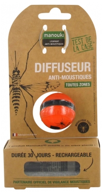 Manouka Boule Diffuseur Anti-Moustiques + Recharge 6 ml