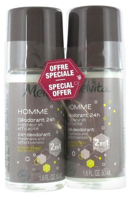 Melvita Homme Déodorant 24H Bio Lot de 2 x 50 ml
