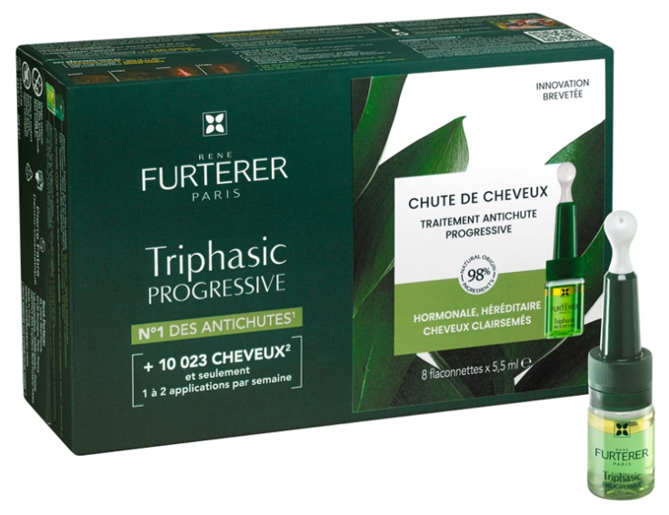 [NgRT011uyRT0028273] Triphasic Traitement Antichute Progressive 8 x 5,5ml René Furterer 