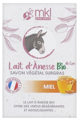 MKL Green Nature Lait d'Ânesse Bio du Gers Savon Végétal Surgras Miel 100 g
