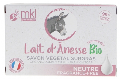 MKL Green Nature Lait d'Ânesse Bio du Gers Savon Végétal Surgras Neutre 100 g