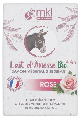 MKL Green Nature Lait d'Ânesse Bio du Gers Savon Végétal Surgras Rose 100 g