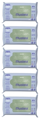 Mustela Lingettes Nettoyantes à l'Avocat Lot de 5 x 60 Lingettes