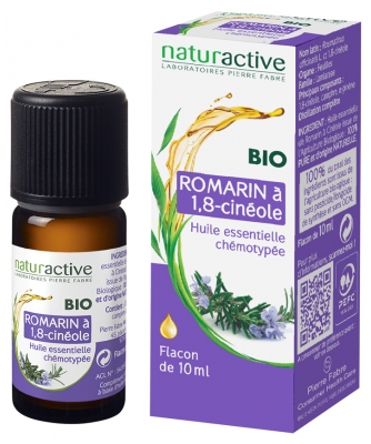 Naturactive Huile Essentielle Romarin à 1,8-Cinéole (Rosmarinus Officinalis L. ct 1,8-Cineole) Bio 10 ml