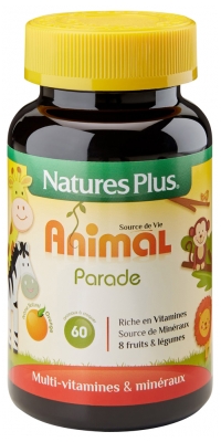 Natures Plus Animal Parade Source De Vie Enfant Arôme Orange 60 Comprimés