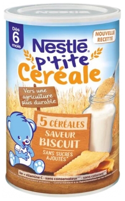 Nestlé P'tite Céréale Dès 6 Mois 5 Céréales Saveur Biscuit 415 g