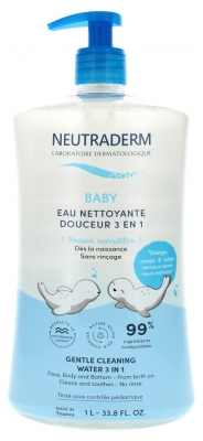 Neutraderm Baby Eau Nettoyante Douceur 3en1 1 Litre