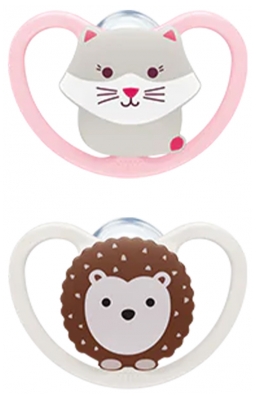 NUK Space 2 Sucettes Silicone 0-6 Mois