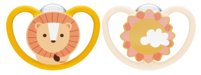 NUK Space 2 Sucettes Silicone 6-18 Mois