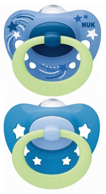 NUK Signature Night 2 Sucettes Silicone 6-18 Mois