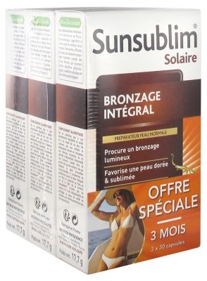 Nutreov Sunsublim Bronzage Intégral Peau Normale Lot de 3 x 30 Capsules