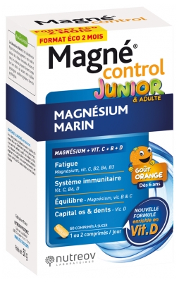 Nutreov Magné Control Junior & Adulte 60 Comprimés à Sucer