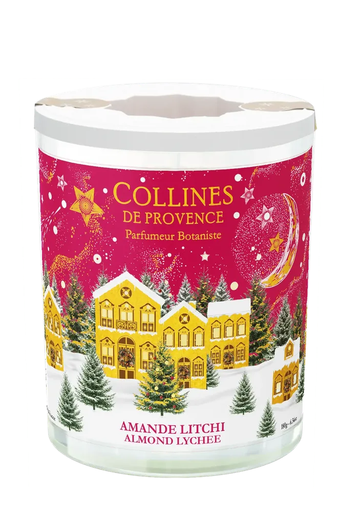 [NgRT011uyRT0030517] Bougie Parfumée Amande Litchi Collines de Provence (180g)