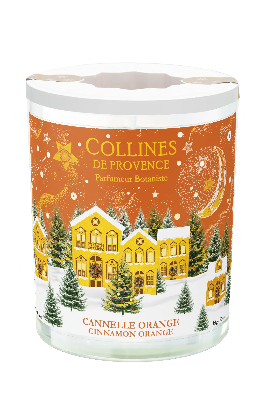 [844FgT00004vr6g] Bougie Parfumée Cannelle Orange Collines de Provence (180g)