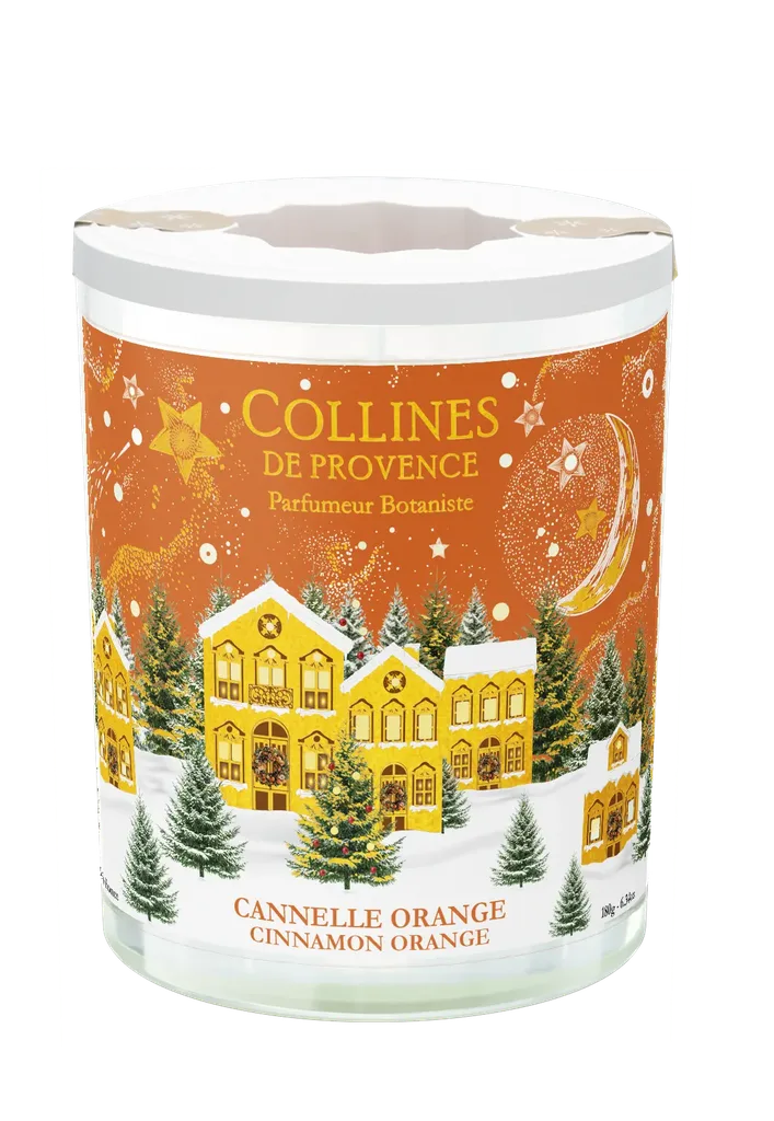 [NgRT011uyRT0030519] Bougie Parfumée Cannelle Orange Collines de Provence (180g)