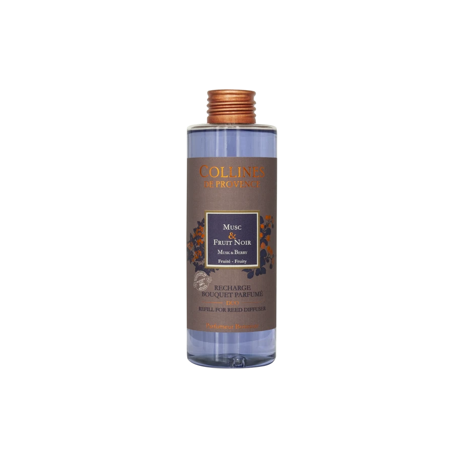 [NgRT011uyRT0030827] Recharche Bouquet Parfumé Musc & Fruit Noir 200ml Collines de Provence