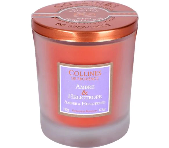 [NgRT011uyRT0030833] Bougie Ambre & Héliotrope 180g Collines de Provence