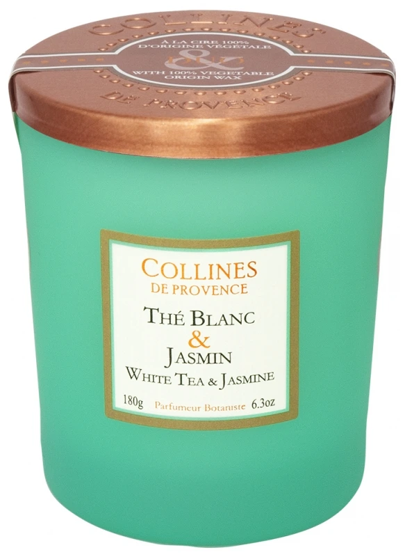 [NgRT011uyRT0030842] Bougie Thé Blanc & Jasmin 180g Collines de Provence
