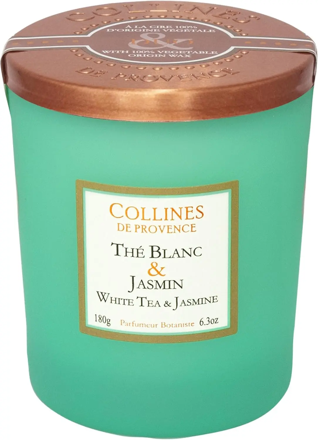 [NgRT011uyRT0030842] Bougie Thé Blanc & Jasmin 180g Collines de Provence