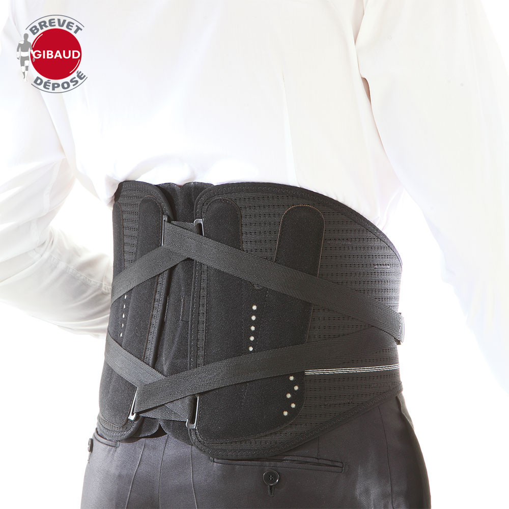 [NgRT011uyRT0031026] Lombogib Evolution Ceinture de Soutien Lombaire Noir Taille 4 hauteur 21cm Gibaud 