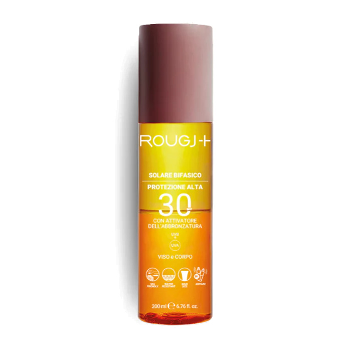 Solaire Biphasique SPF30 avec Activateur de Mélanine 200ml RougJ