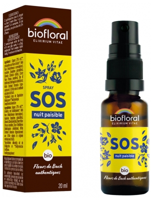 [844FgT00004wc19] Biofloral Fleurs de Bach Complexe Secours Nuit Paisible n°40N Bio 20 ml