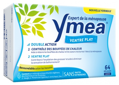Ymea Ménopause Bouffées de Chaleur et Ventre Plat 64 Gélules