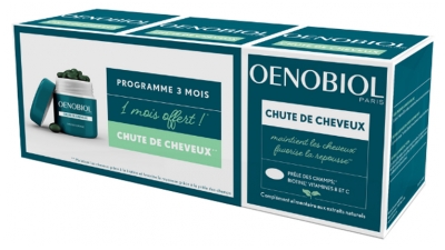 Oenobiol Chute de Cheveux Lot de 3 x 60 Capsules dont 60 Offertes