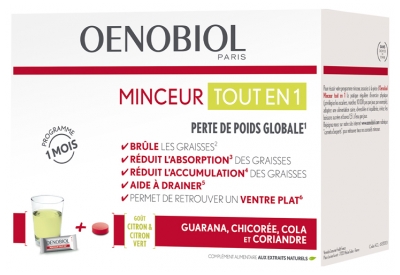 Oenobiol Minceur Tout en 1 30 Sticks + 60 Comprimés